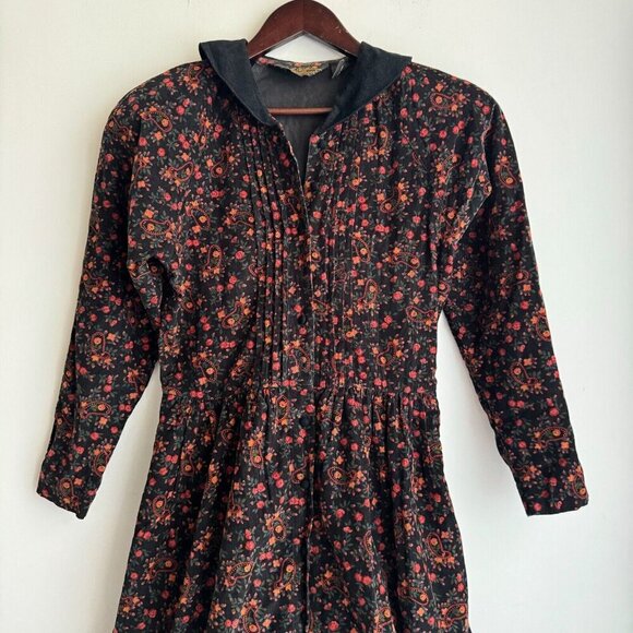 Eddie Bouer  Microfloral Courdory Modest Long Sleeve Midi Dress S - Picture 4 of 8